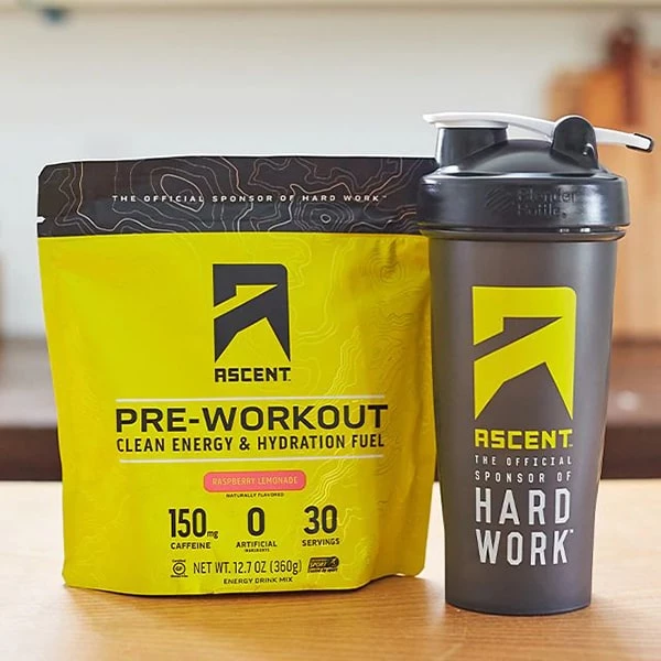 Ascent Protein Pre Workout - Raspberry Lemonade 30 Serving Bag 1 Ascent Protein Pre Workout - Raspberry Lemonade 30 Serving Bag