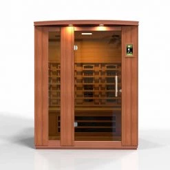 Dynamic Saunas Dynamic Lugano 3-Person Full Spectrum Near Zero EMF FAR Infrared Sauna (Canadian Hemlock) Heat Therapy