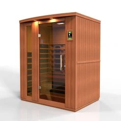 Dynamic Saunas Dynamic Lugano 3-Person Full Spectrum Near Zero EMF FAR Infrared Sauna (Canadian Hemlock) Heat Therapy