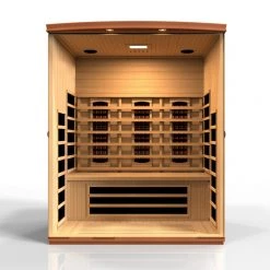 Dynamic Saunas Dynamic Lugano 3-Person Full Spectrum Near Zero EMF FAR Infrared Sauna (Canadian Hemlock) Heat Therapy