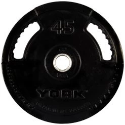 York Barbell 2" G-2 Rubber Olympic Weight Plate Barbells, Weight Bars & Plates