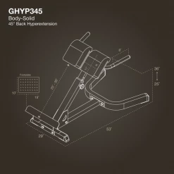 Body-Solid Body Solid 2"x3" 45 Degree Back Hyper Extension Weight Training
