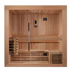 Golden Designs Copenhagen Edition 3 Person Traditional Steam Sauna - Canadian Red Cedar Heat Therapy