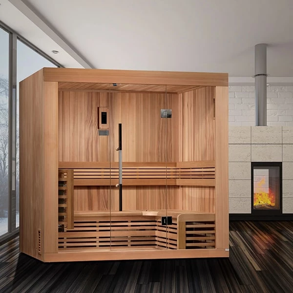 Golden Designs Copenhagen Edition 3 Person Traditional Steam Sauna - Canadian Red Cedar Heat Therapy 11 Golden Designs Copenhagen Edition 3 Person Traditional Steam Sauna - Canadian Red Cedar Heat Therapy