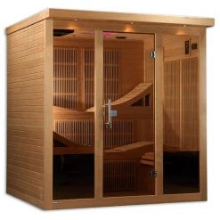Heat Therapy Golden Designs Monaco 6-person PureTech™ Near Zero EMF FAR Infrared Sauna (Canadian Hemlock)