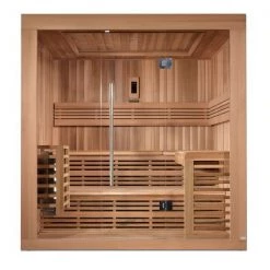 Golden Designs Osla Edition 6 Person Traditional Steam Sauna - Canadian Red Cedar Heat Therapy