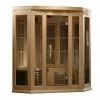 Maxxus Saunas Maxxus 3-Person Corner Low EMF FAR Infrared Sauna (Canadian Hemlock)