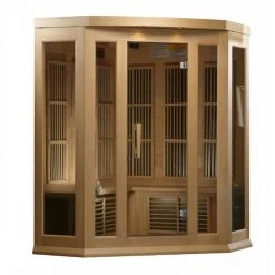 Maxxus Saunas Maxxus 3-Person Corner Low EMF FAR Infrared Sauna (Canadian Hemlock)