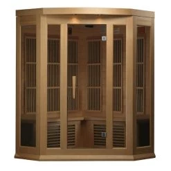 Maxxus Saunas Maxxus 3-Person Corner Low EMF FAR Infrared Sauna (Canadian Hemlock)