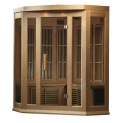 Maxxus Saunas Maxxus 3-Person Corner Low EMF FAR Infrared Sauna (Canadian Hemlock)