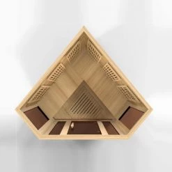 Maxxus Saunas Maxxus 3-Person Corner Low EMF FAR Infrared Sauna (Canadian Hemlock)