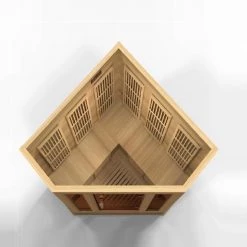 Maxxus Saunas Maxxus 3-Person Corner Low EMF FAR Infrared Sauna (Canadian Hemlock)