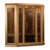 Maxxus Saunas Maxxus 3-Person Corner Low EMF FAR Infrared Sauna (Canadian Red Cedar) Heat Therapy