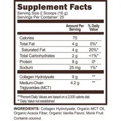 Vitamins & Supplements Great Lakes Wellness Daily Keto Collagen Non Dairy Creamer - Vanilla
