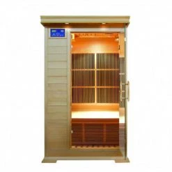 Heat Therapy SunRay Barrett 1 Person Hemlock Sauna With Carbon Heaters