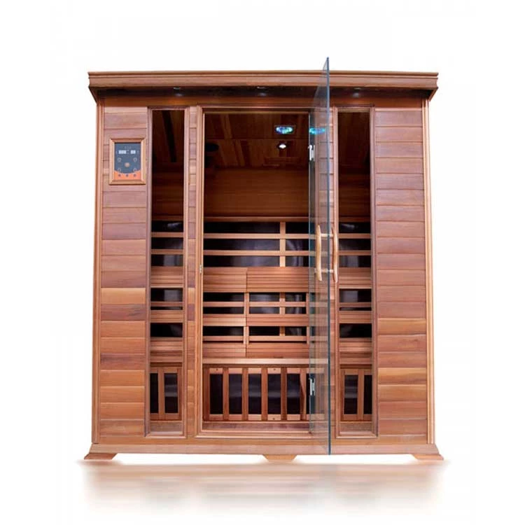 SunRay Sequoia 4 Person Cedar Sauna With Carbon Heaters 1 SunRay Sequoia 4 Person Cedar Sauna With Carbon Heaters