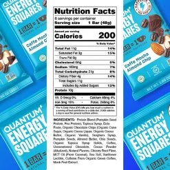 Quantum Energy Squares Quantum Caffe Mocha Almond Chip Energy & Endurance 11 Quantum Energy Squares Quantum Caffe Mocha Almond Chip Energy & Endurance