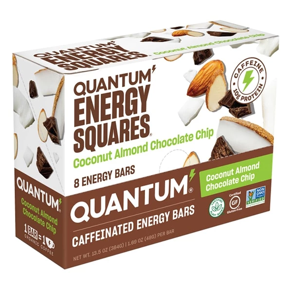 Quantum Energy Squares Energy & Endurance Quantum Coconut Almond Chocolate Chip 1 Quantum Energy Squares Energy & Endurance Quantum Coconut Almond Chocolate Chip