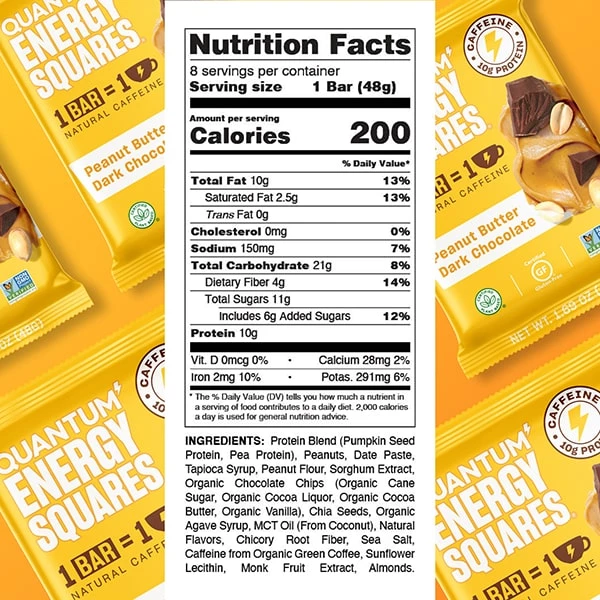 Quantum Energy Squares Quantum Peanut Butter Dark Chocolate 3 Quantum Energy Squares Quantum Peanut Butter Dark Chocolate