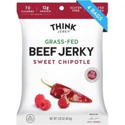 Food & Drinks Think Jerky 100% Grass-Fed Beef Jerky - Sweet Chipotle