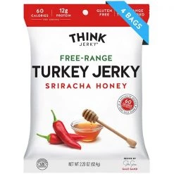 Think Jerky Free-Range-Turkey Jerky - Sriracha Honey