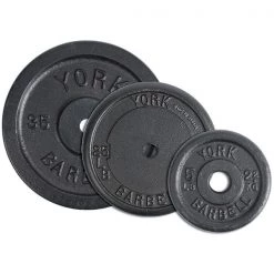 York Barbell 1" Standard Contour Cast Iron Plate Barbells, Weight Bars & Plates