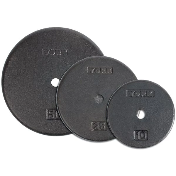 York Barbell 1" Standard Flat Pro Cast Iron Plate 1 York Barbell 1" Standard Flat Pro Cast Iron Plate