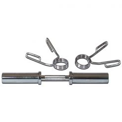 Weight Training York Barbell 20" Olympic Dumbbell Handle W/ Spring Clip Collars