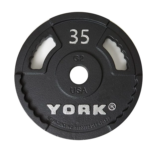 York Barbell 2" G-2 Cast Iron Olympic Weight Plate Barbells, Weight Bars & Plates 5 York Barbell 2" G-2 Cast Iron Olympic Weight Plate Barbells, Weight Bars & Plates