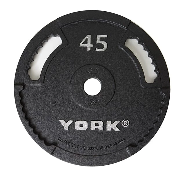 York Barbell 2" G-2 Cast Iron Olympic Weight Plate Barbells, Weight Bars & Plates 6 York Barbell 2" G-2 Cast Iron Olympic Weight Plate Barbells, Weight Bars & Plates