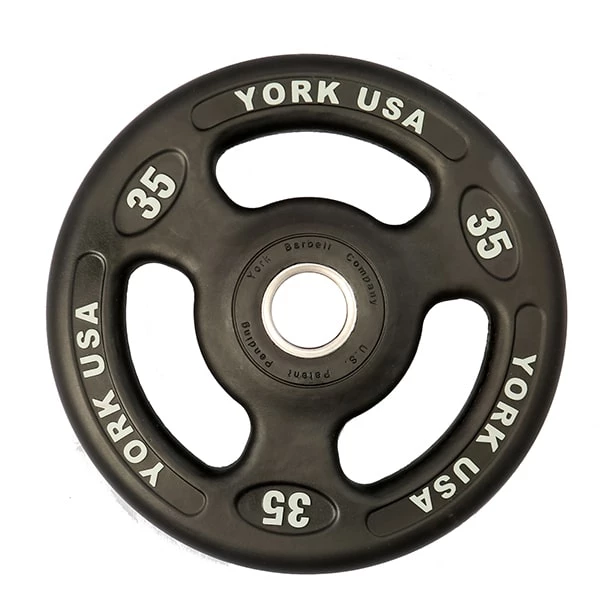 York Barbell 2" Iso-Grip Urethane Plate Barbells, Weight Bars & Plates 4 York Barbell 2" Iso-Grip Urethane Plate Barbells, Weight Bars & Plates