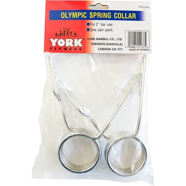 Weight Training York Barbell 2" Spring Collars – Chrome / Bulk (Pair) 1 Weight Training York Barbell 2" Spring Collars – Chrome / Bulk (Pair)