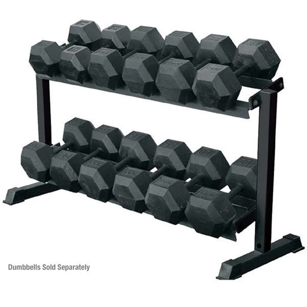 Weight Training York Barbell 2 Tier Pro-Hex Dumbbell Rack 1 Weight Training York Barbell 2 Tier Pro-Hex Dumbbell Rack