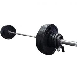 York Barbell 300Lb G-2 Rubber Olympic Plate Set Barbells, Weight Bars & Plates