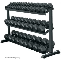 York Barbell 3 Tier Pro-Hex Dumbbell Rack Weight Training