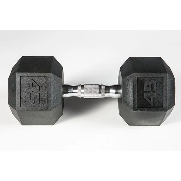York Barbell 5-50lb Premium PVC Hex Dumbbell Set - Chrome Ergo Handle 10 York Barbell 5-50lb Premium PVC Hex Dumbbell Set - Chrome Ergo Handle
