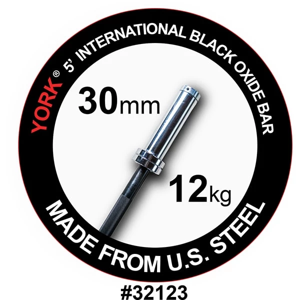 Barbells, Weight Bars & Plates York Barbell 5' International Black Oxide Bar 1 Barbells, Weight Bars & Plates York Barbell 5' International Black Oxide Bar