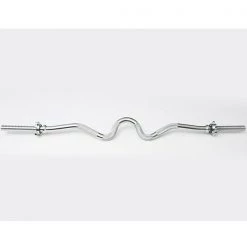 York Barbell Chrome Spin-Lock Super Curl Bar W/ Spin-Lock Collars Barbells, Weight Bars & Plates