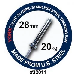 York Barbell Elite Olympic Stainless Steel Training Bar