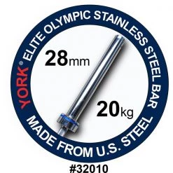 York Barbell Elite Olympic Stainless Steel Weight Bar Barbells, Weight Bars & Plates