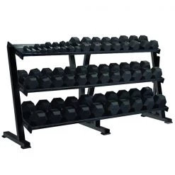 York Barbell Hex Professional Tray Dumbbell Rack Weight Training