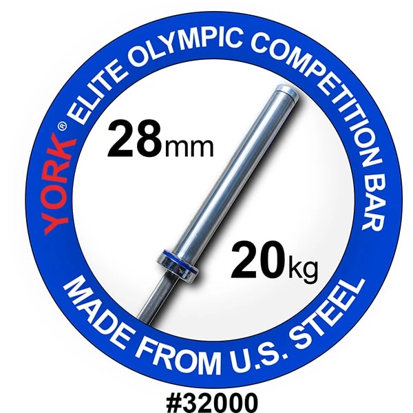 York Barbell Men’s Elite Olympic Competition Weight Bar Barbells, Weight Bars & Plates 1 York Barbell Men’s Elite Olympic Competition Weight Bar Barbells, Weight Bars & Plates