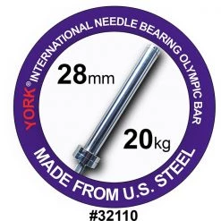 York Barbell Men’s North American Chrome Olympic Training Weight Bar Barbells, Weight Bars & Plates