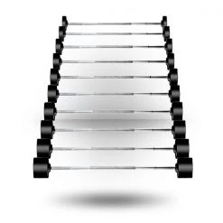 York Barbell Rubber Fixed Pro Straight Barbell Set Barbells, Weight Bars & Plates