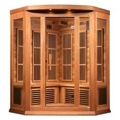 Maxxus Saunas Heat Therapy Maxxus 3-Person Corner Near Zero EMF FAR Infrared Sauna (Canadian Red Cedar)