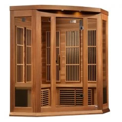 Maxxus Saunas Heat Therapy Maxxus 3-Person Corner Near Zero EMF FAR Infrared Sauna (Canadian Red Cedar)