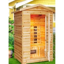 SunRay Burlington 2 Person Outdoor Sauna With Ceramic Heaters Heat Therapy