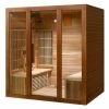 Heat Therapy SunRay Roslyn 4 Person Cedar Sauna With Carbon Heaters & Side Bench Seating