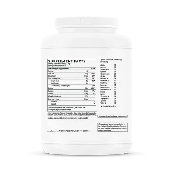 Thorne Whey Protein Isolate 5 Thorne Whey Protein Isolate